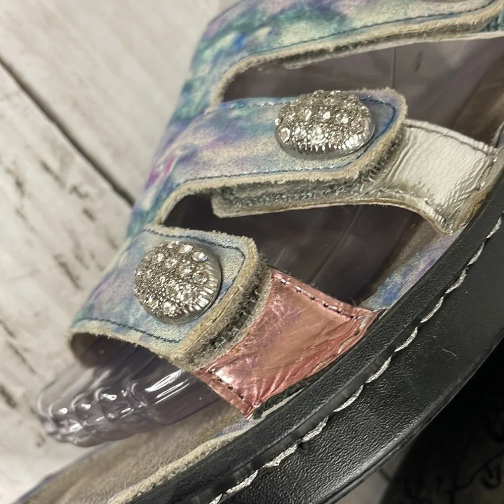 Alegria Venice Impressionista Pastel Watercolor Look Sandals Size 8-8.5